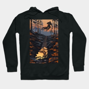 Retro styled mountain biking dirt jumper sunset Hoodie